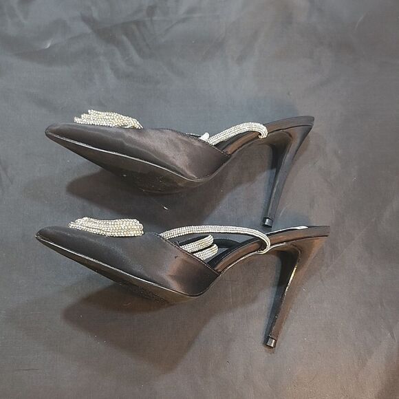 BRAND NEW OLIVER JOHNSON POINTED TOE SUMMER CRYSTAL THIN HIGH HEELS SAND… - Picture 13 of 16